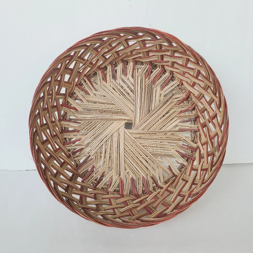 Woven rattan wicker basket bowl wall gallery fruit bowl boho shabby chic